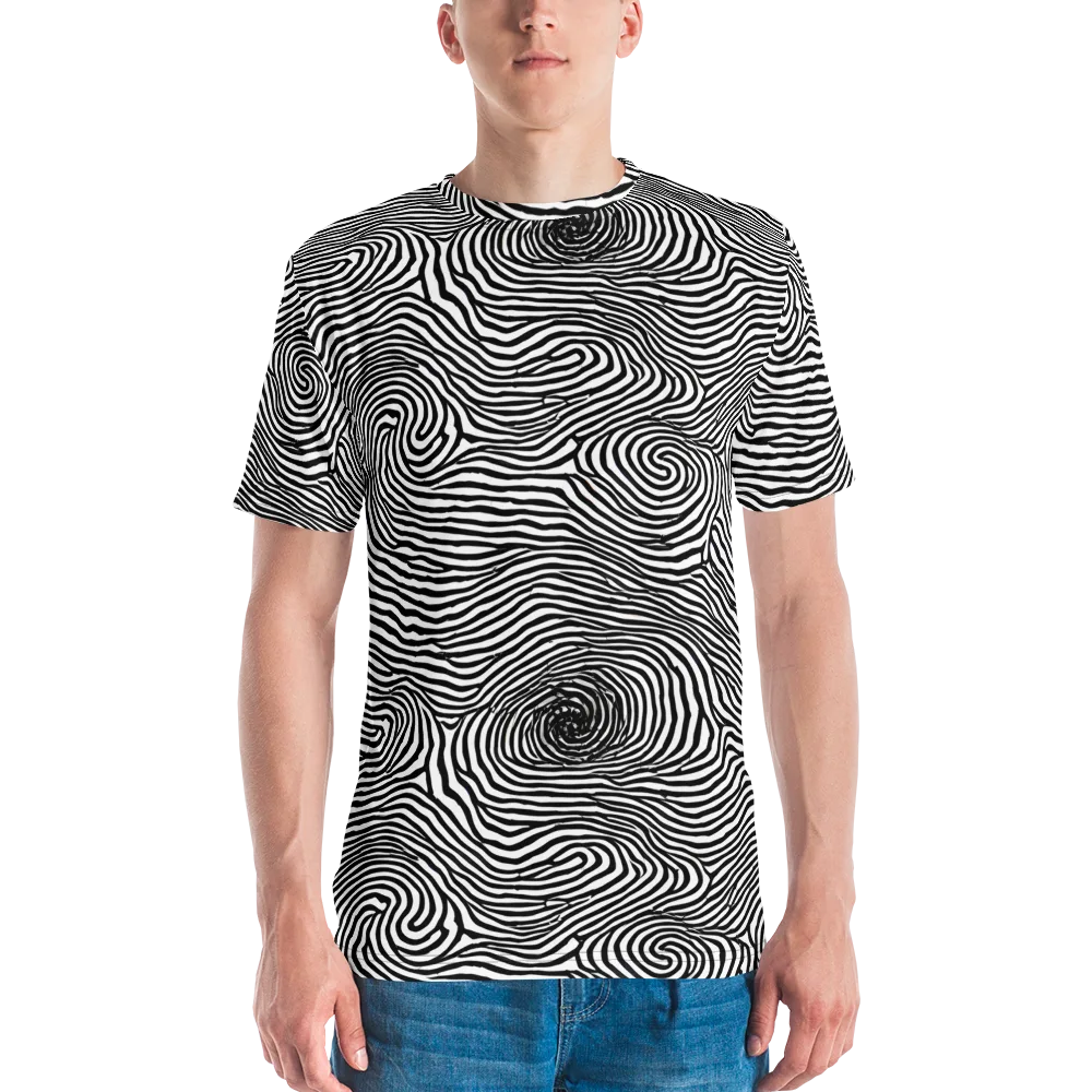 Black And White Rhapsody on Men's Crew Neck T-Shirt — Front