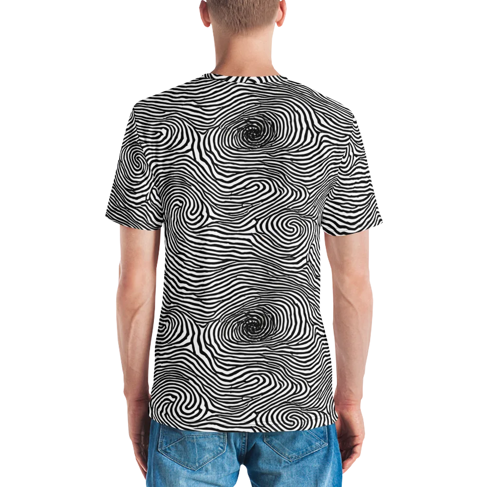 Black And White Rhapsody on Men's Crew Neck T-Shirt — Back
