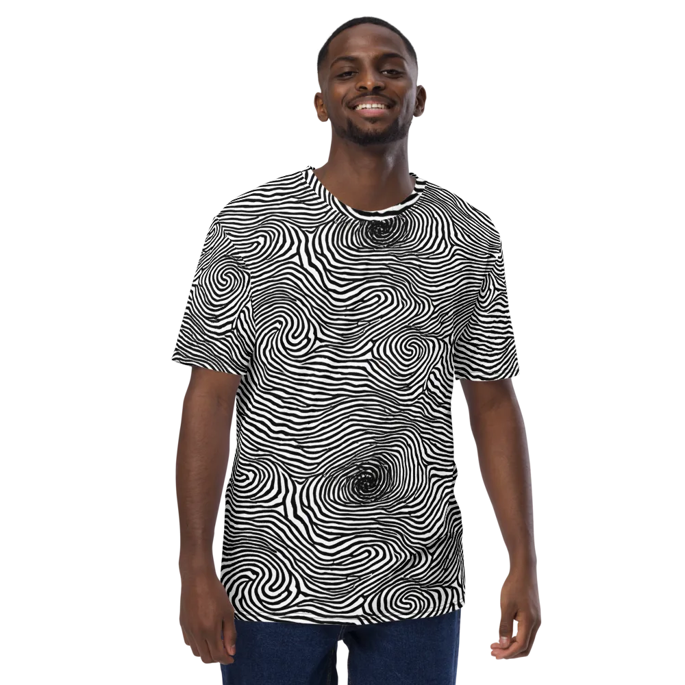 Black And White Rhapsody on Men's Crew Neck T-Shirt — Front