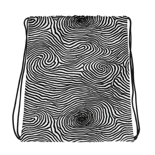 Black And White Rhapsody on a Drawstring Bag