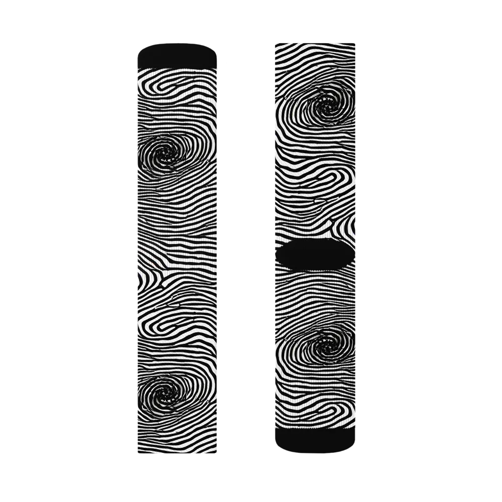 Black And White Rhapsody on Socks — Left Sock