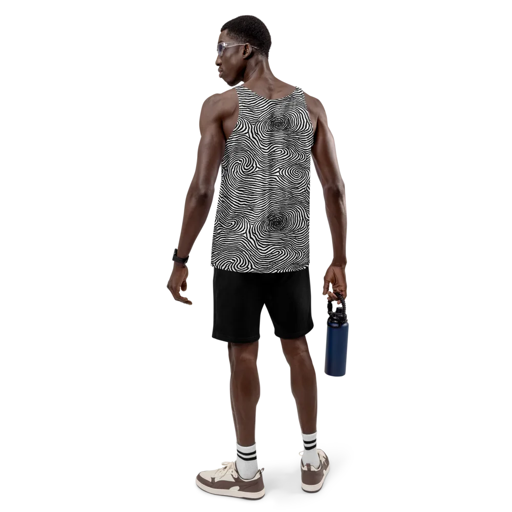 Black And White Rhapsody on Men's Tank Top — Back