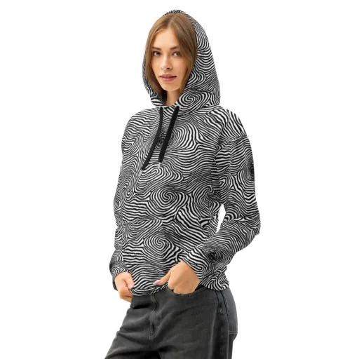 Black And White Rhapsody on a Cotton Hoodie