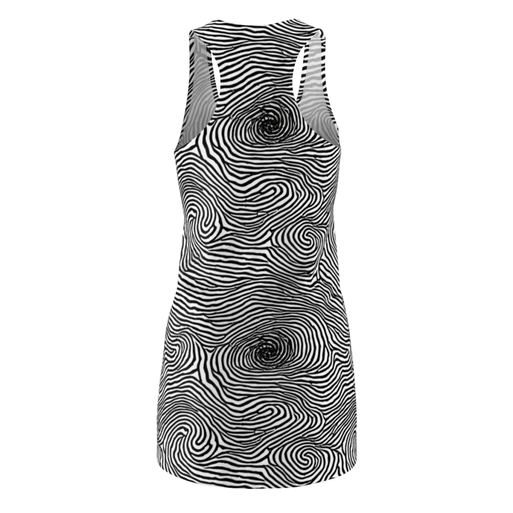 Black And White Rhapsody on Racerback Dress — Back