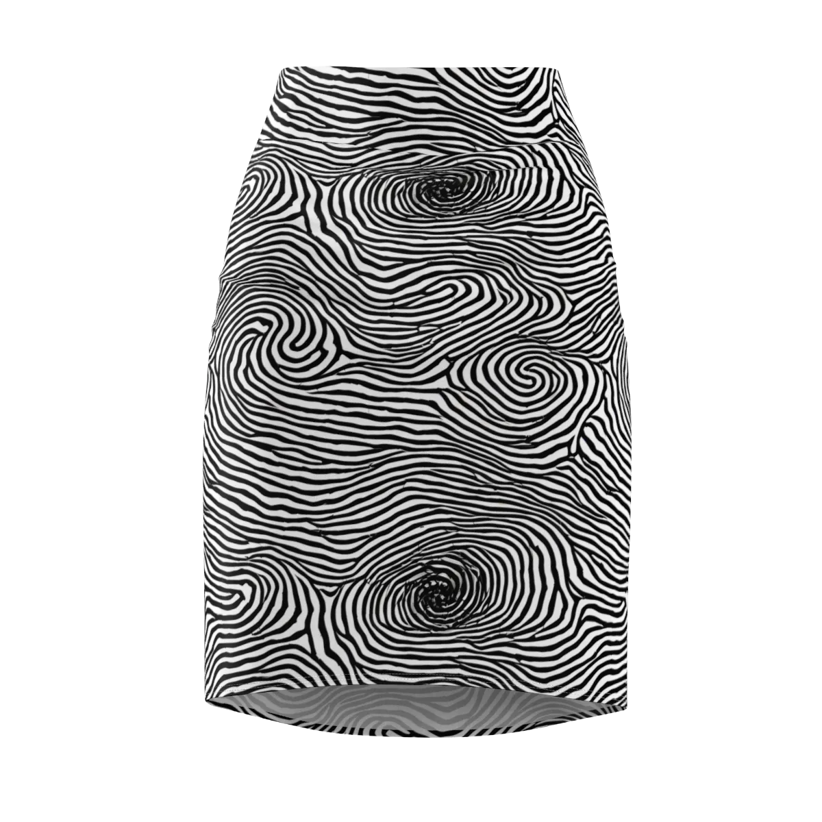 Black And White Rhapsody on Pencil Skirt — Front