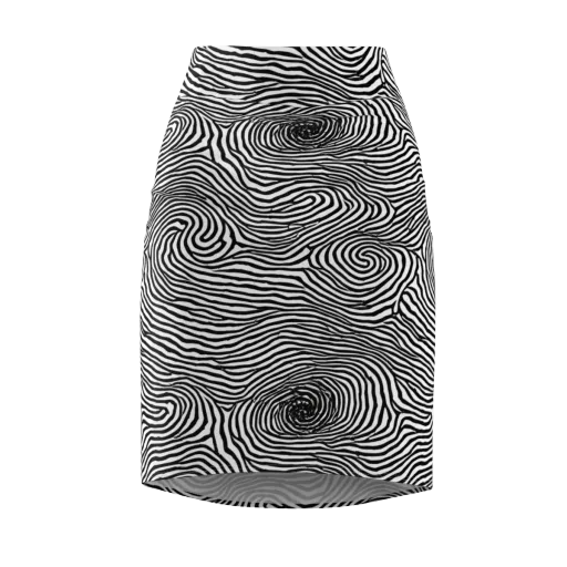 Black And White Rhapsody on a Pencil Skirt