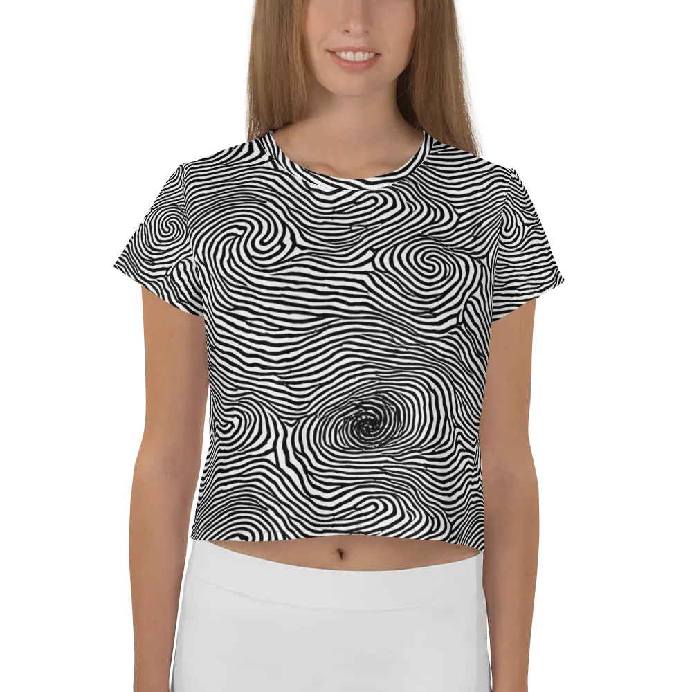 Black And White Rhapsody on Crop Tee — Front