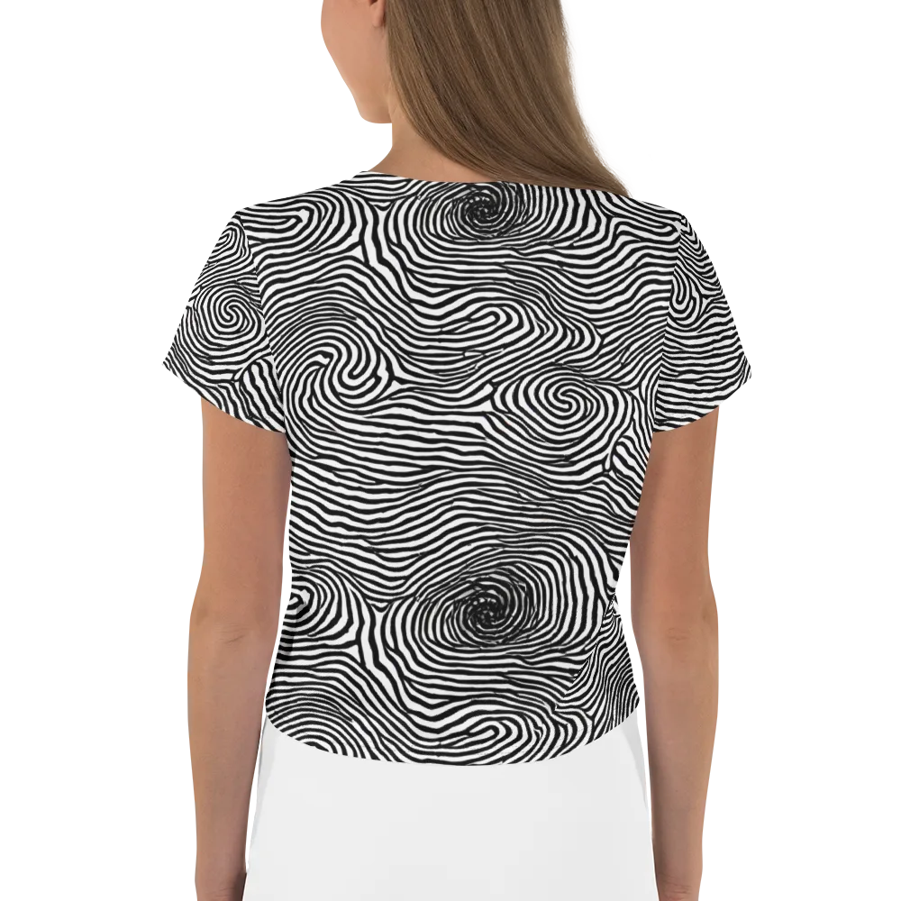 Black And White Rhapsody on Crop Tee — Back