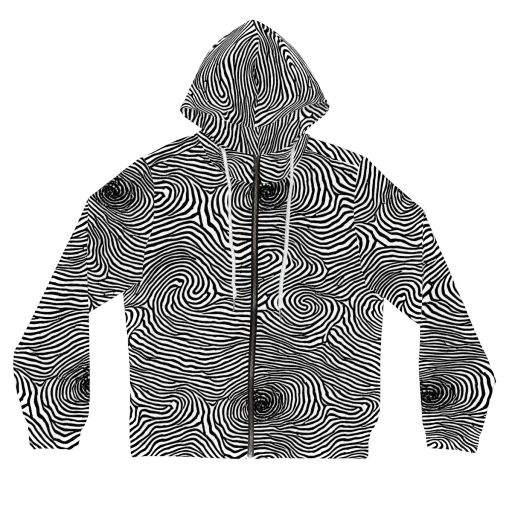 Black And White Rhapsody on a Women's Full-Zip Hoodie