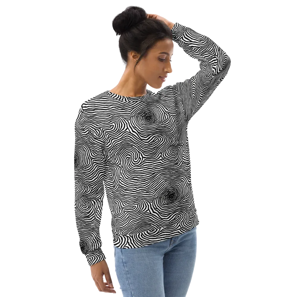 Black And White Rhapsody on Sweatshirt — Right Front