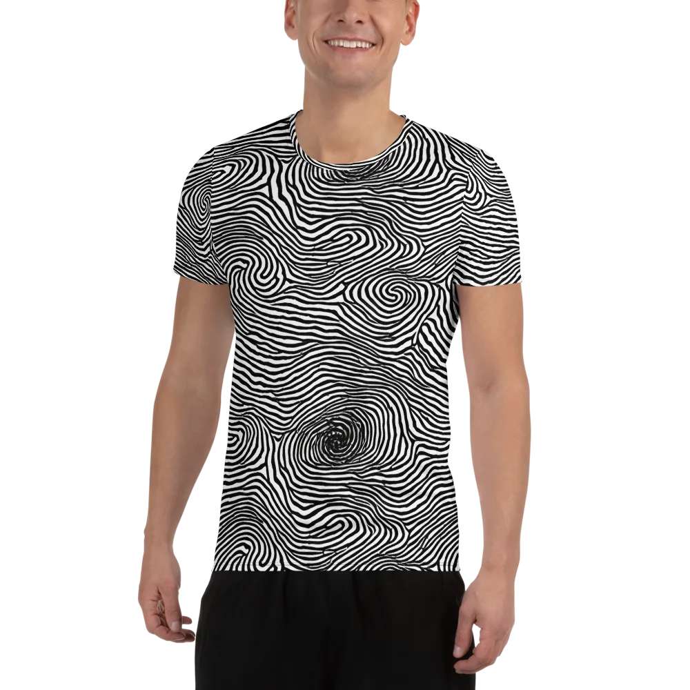 Black And White Rhapsody on Men's Athletic T-Shirt — Front