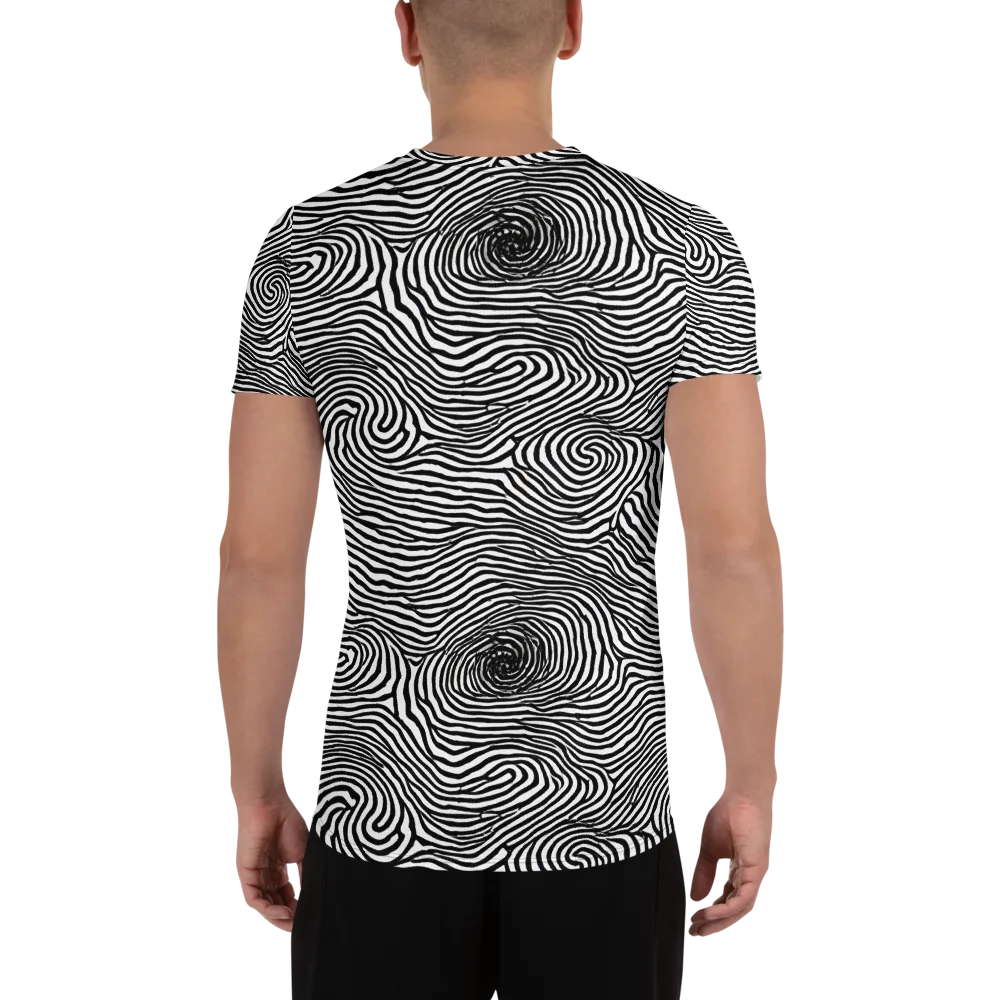 Black And White Rhapsody on Men's Athletic T-Shirt — Back
