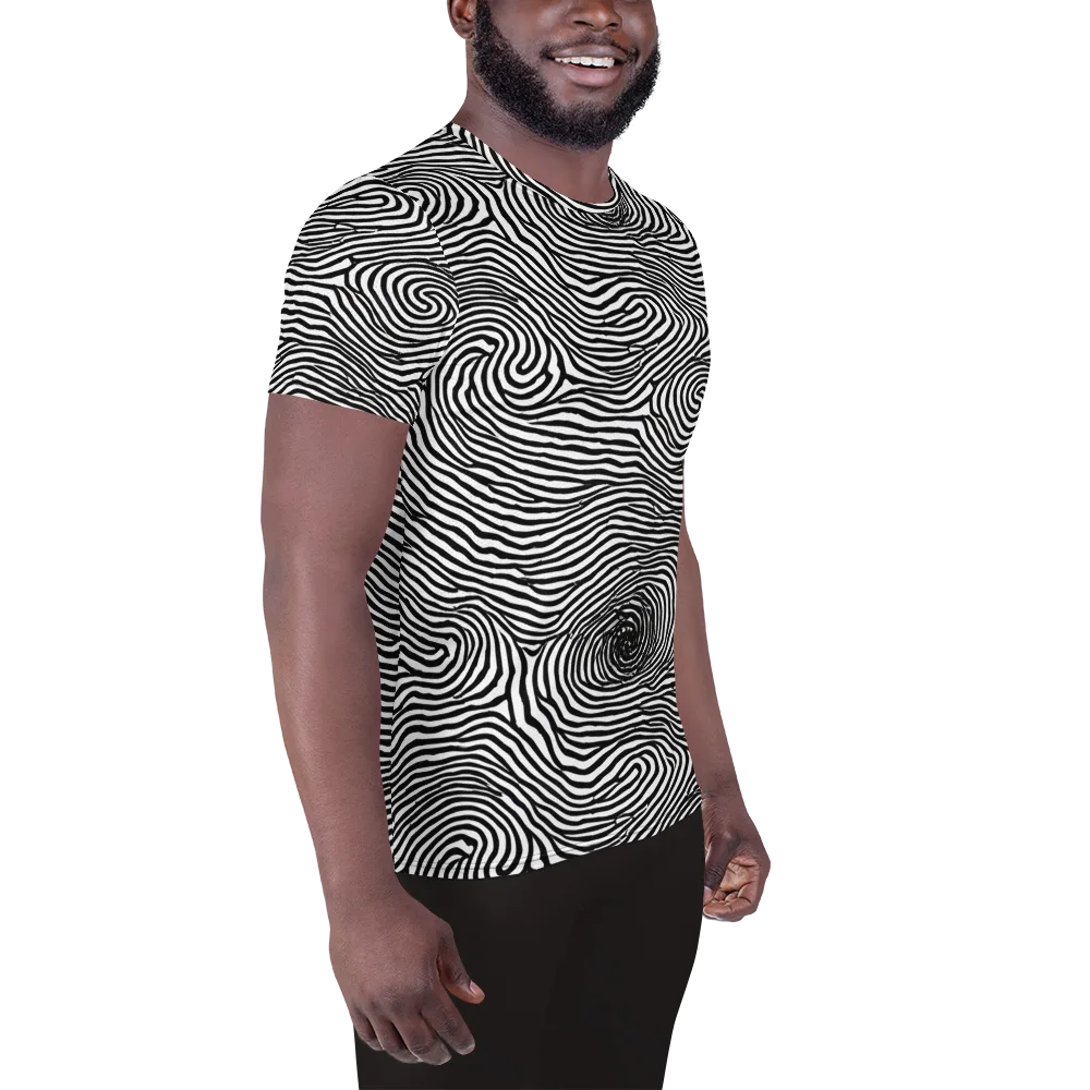 Black And White Rhapsody on Men's Athletic T-Shirt — Right