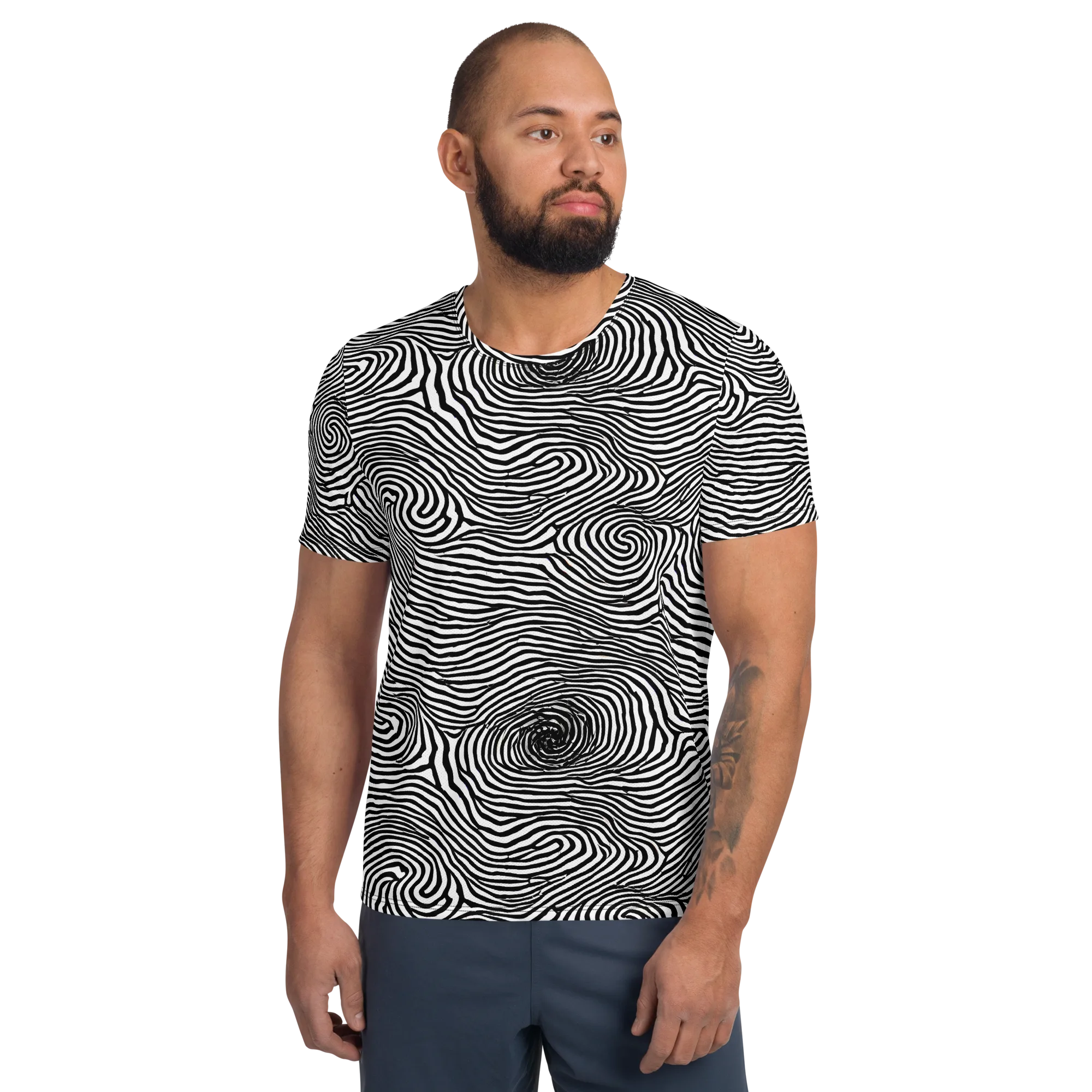 Black And White Rhapsody on Men's Athletic T-Shirt — Front