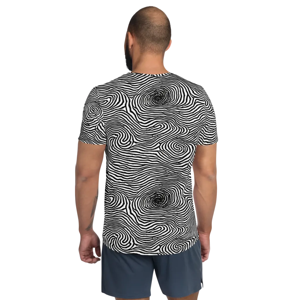 Black And White Rhapsody on Men's Athletic T-Shirt — Back
