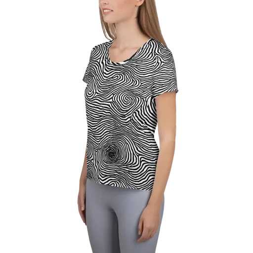 Black And White Rhapsody on a Women's Athletic T-Shirt