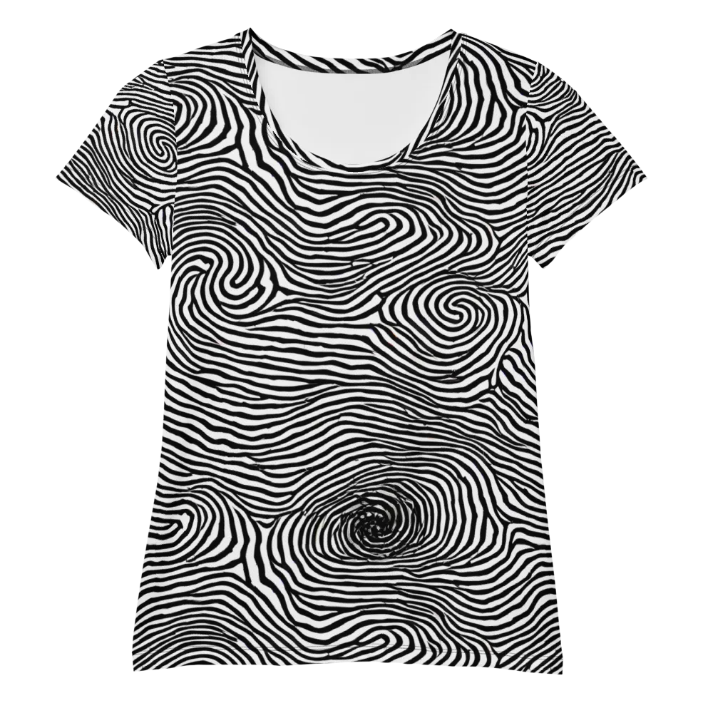 Black And White Rhapsody on Women's Athletic T-Shirt — Front