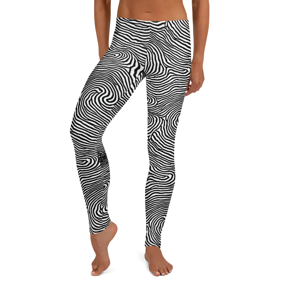 Black And White Rhapsody on Leggings — Front