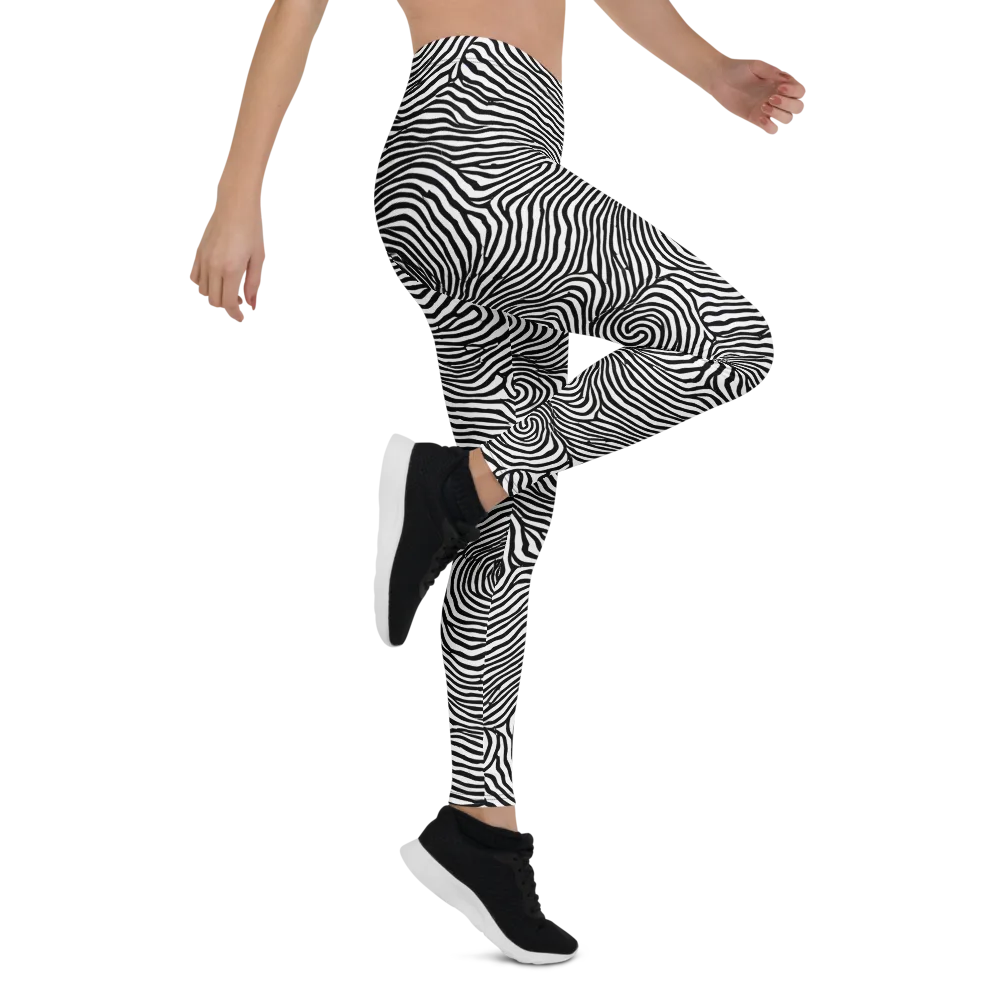Black And White Rhapsody on Leggings — Right