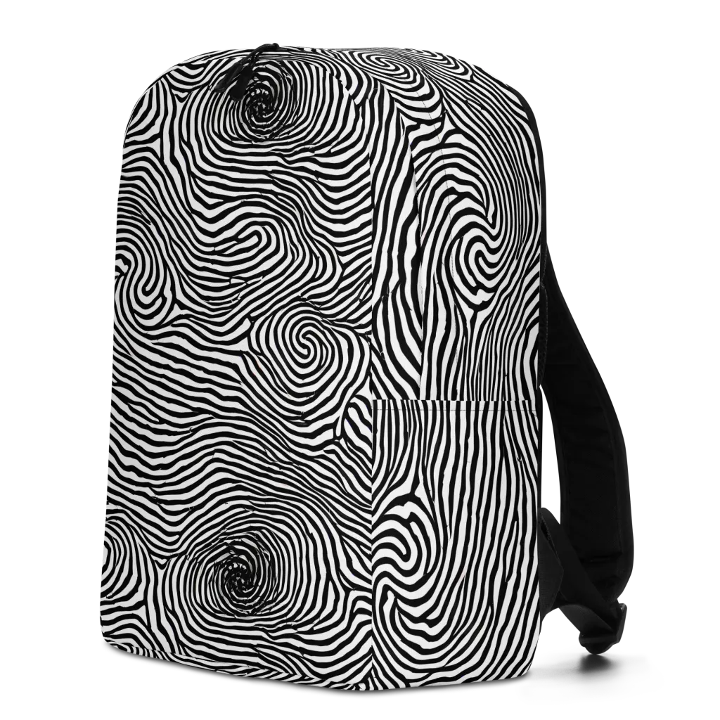 Black And White Rhapsody on Minimalist Backpack — Left