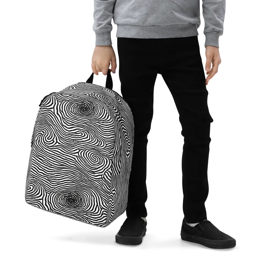 Black And White Rhapsody on Minimalist Backpack — Zoomed-in