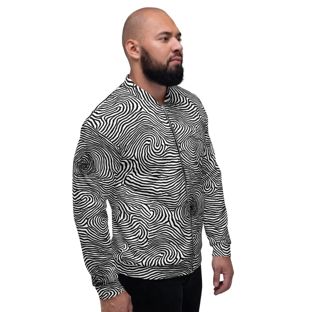 Black And White Rhapsody on Bomber Jacket — Right