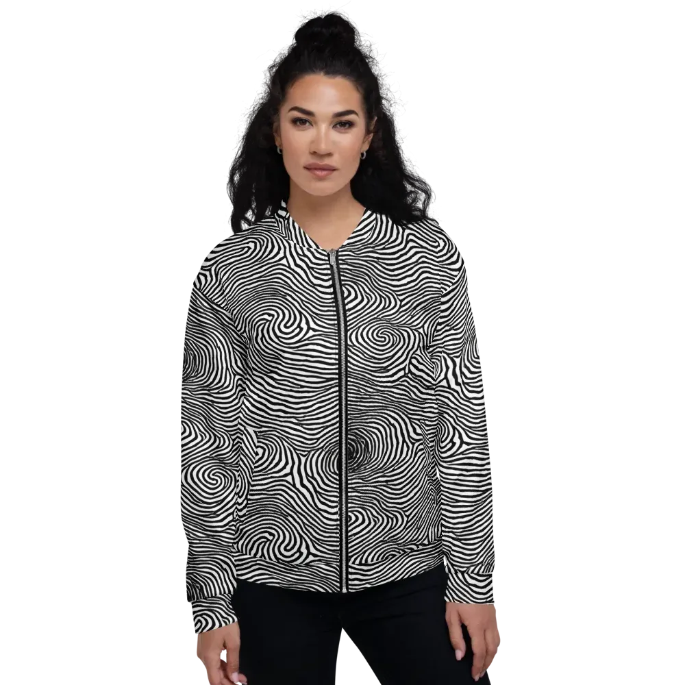 Black And White Rhapsody on Bomber Jacket — Front