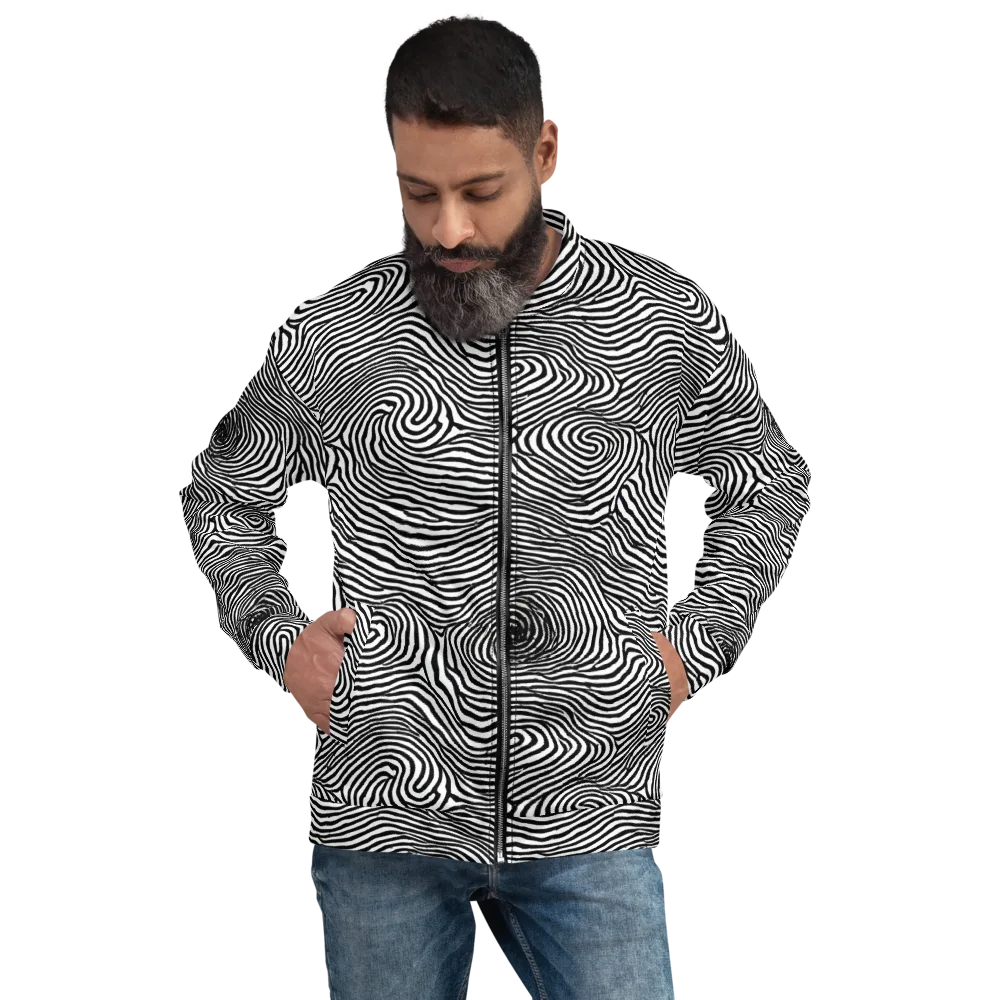 Black And White Rhapsody on Bomber Jacket — Front