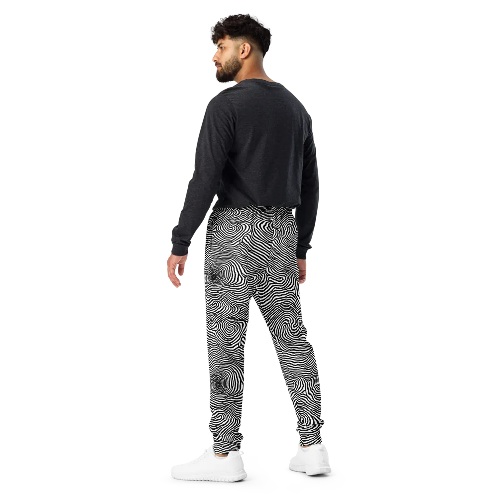 Black And White Rhapsody on Men's Joggers — Back