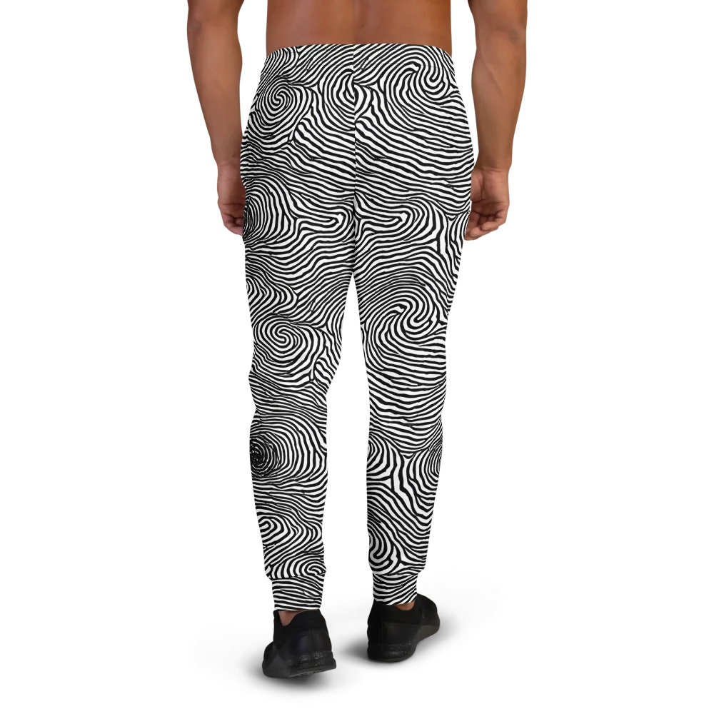 Black And White Rhapsody on Men's Joggers — Back