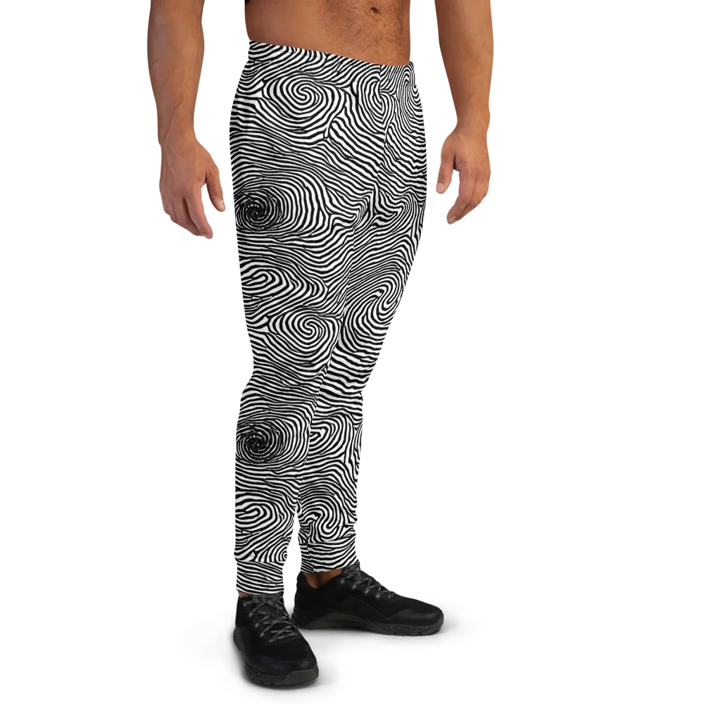 Black And White Rhapsody on Men's Joggers — Right