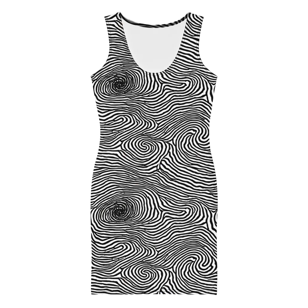 Black And White Rhapsody on Bodycon Dress — Front