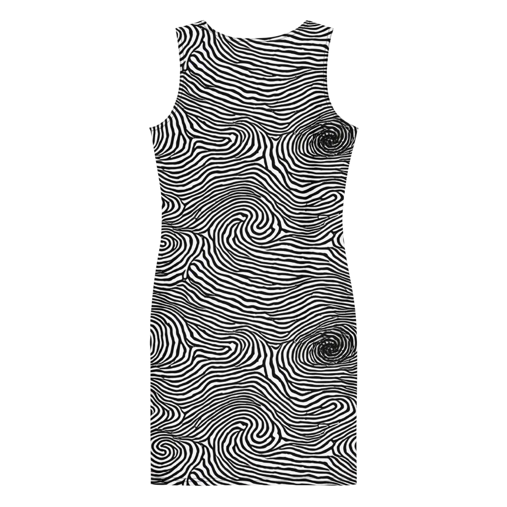 Black And White Rhapsody on Bodycon Dress — Back