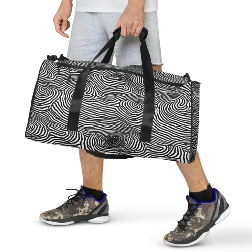 Black And White Rhapsody on a Duffle Bag