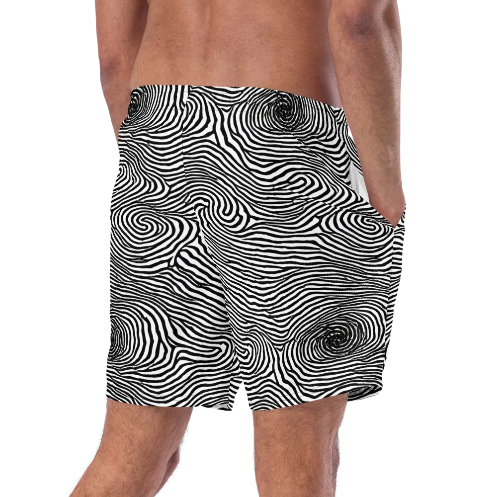 Black And White Rhapsody on Swim Trunks — Right Back