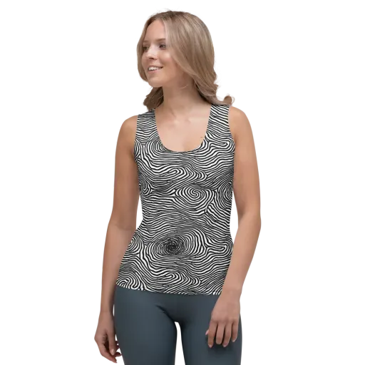 Black And White Rhapsody on a Women's Tank Top