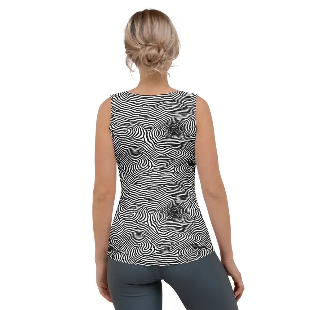 Black And White Rhapsody on Women's Tank Top — Back
