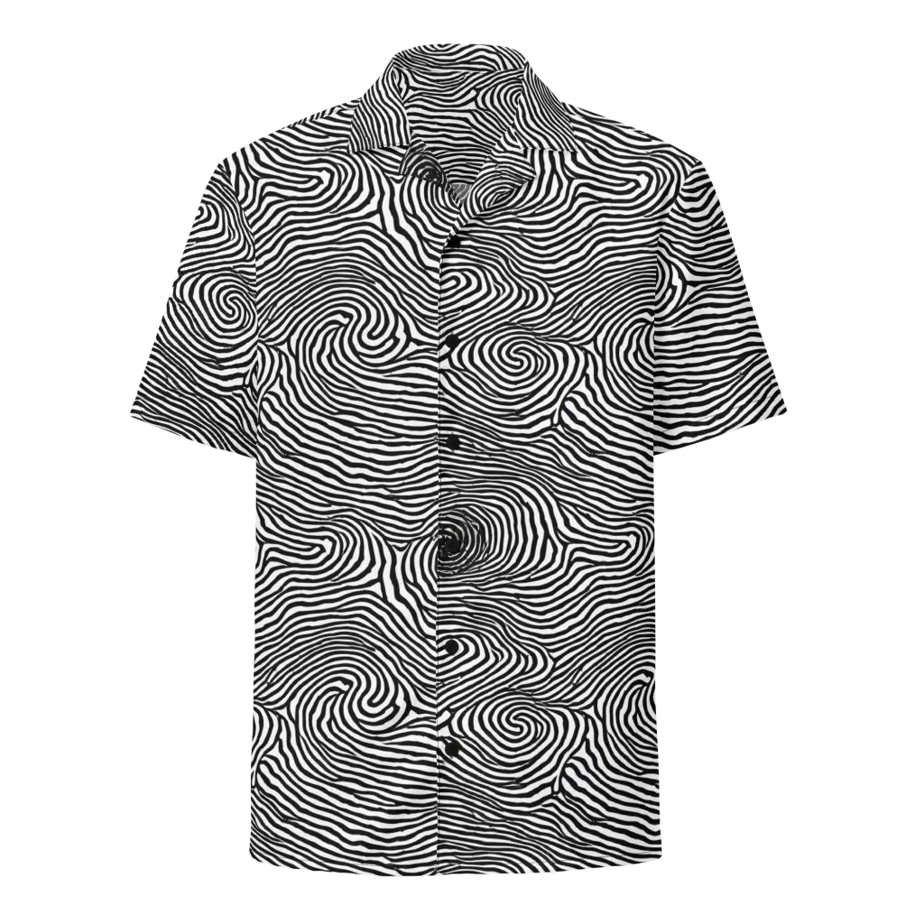 Black And White Rhapsody on Button Shirt — Front