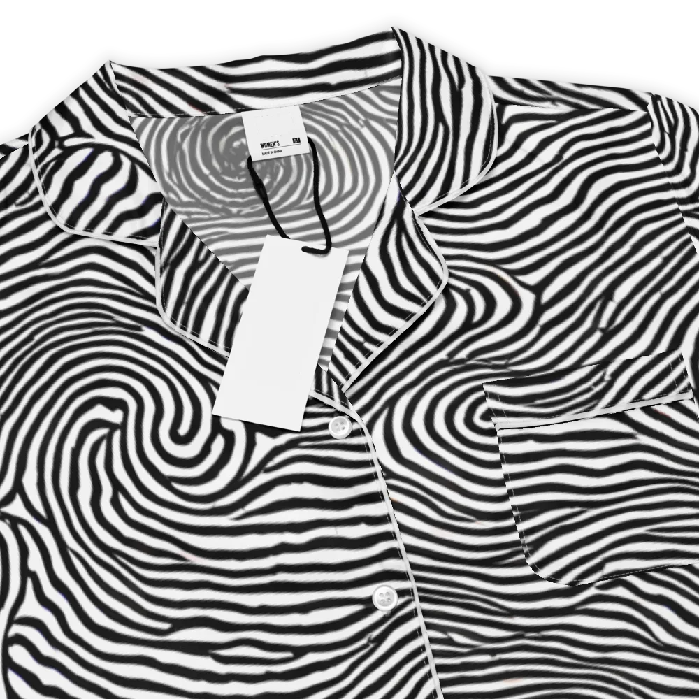 Black And White Rhapsody on Women's Short Sleeve Pajama Top — Product details