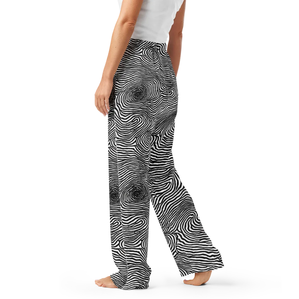 Black And White Rhapsody on Women's Pajama Pants — Left