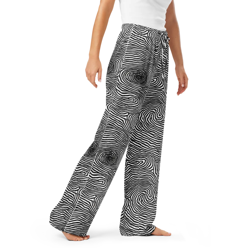 Black And White Rhapsody on Women's Pajama Pants — Right Front