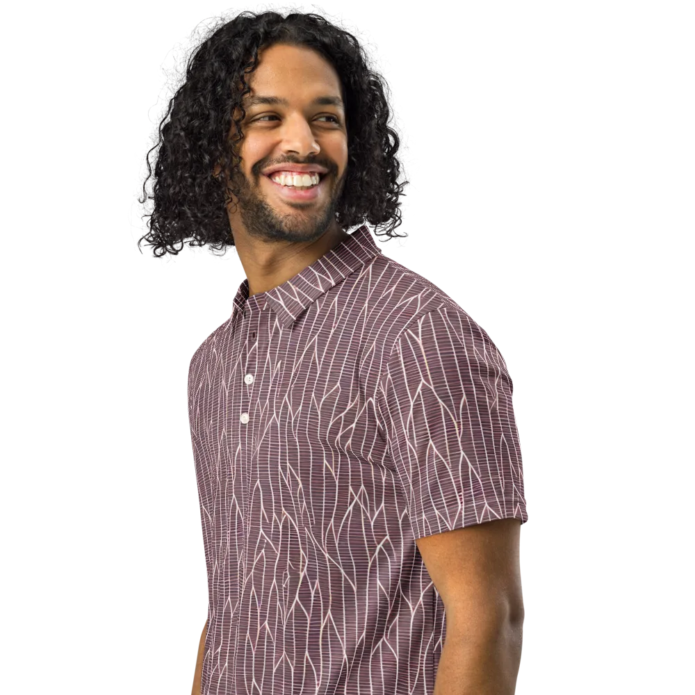 Rustic Flow on Men's Slim Fit Polo Shirt — Left Front