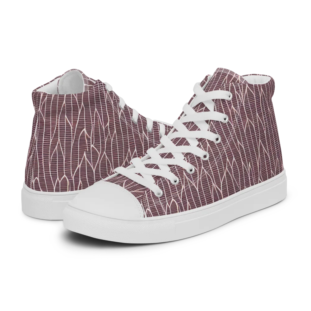 Rustic Flow on Women's High Top Canvas Shoes — Left