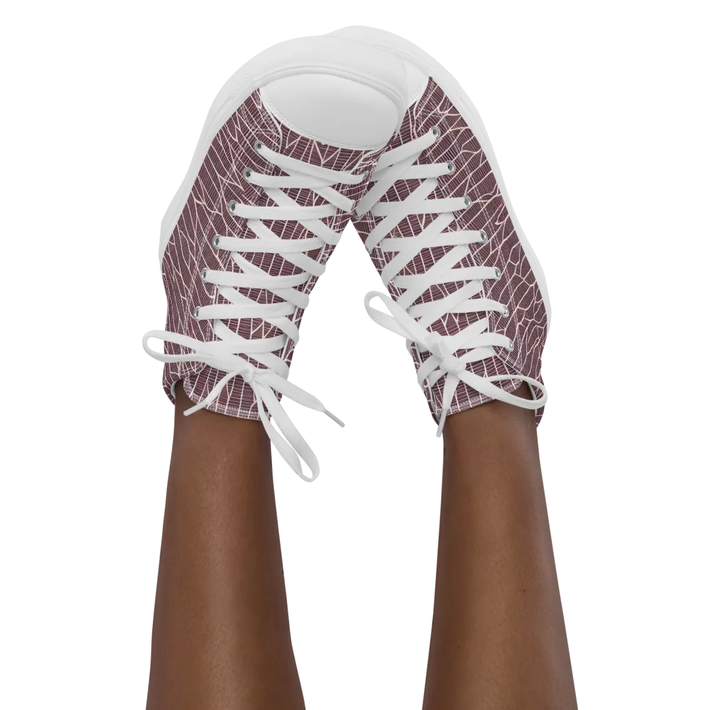 Rustic Flow on Women's High Top Canvas Shoes — Front