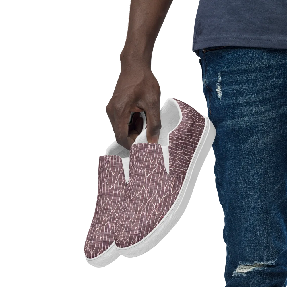 Rustic Flow on Men's Slip-On Canvas Shoes — Left Front