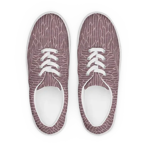 Rustic Flow on a Men's Lace-Up Canvas Shoes