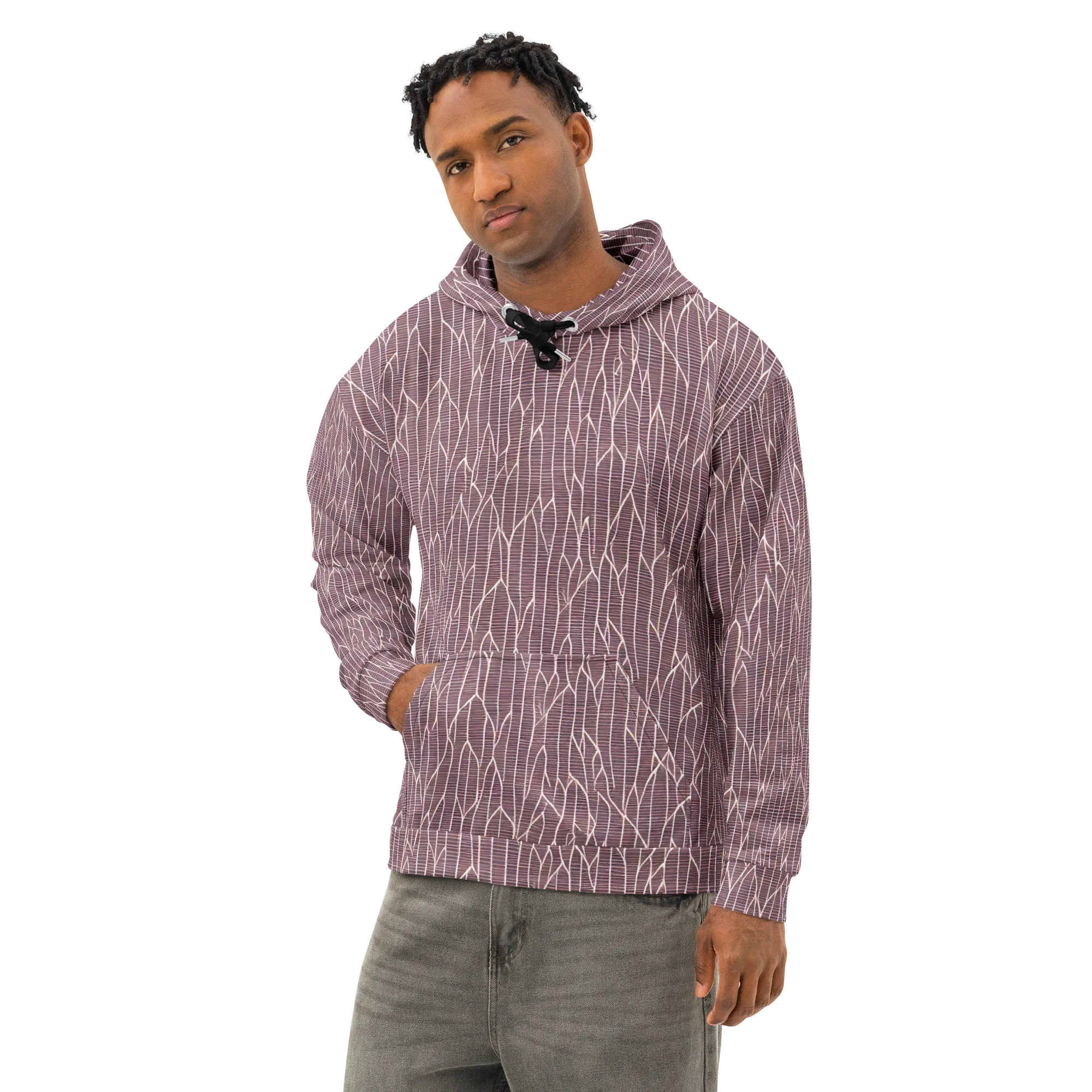 Rustic Flow on Cotton Hoodie — Left Front