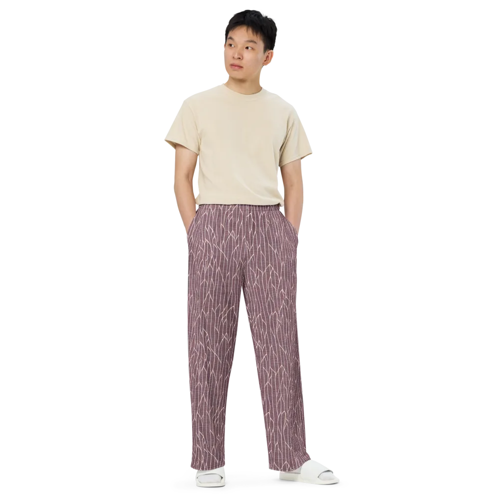 Rustic Flow on Wide-Leg Pants — Front