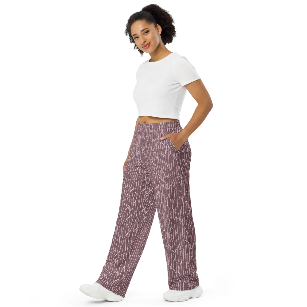 Rustic Flow on Wide-Leg Pants — Left Front