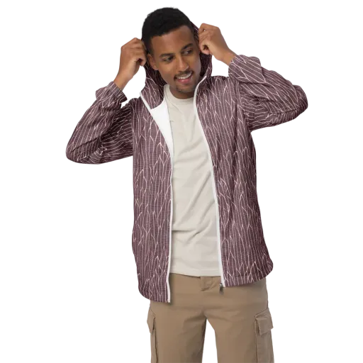 Rustic Flow on a Men's Windbreaker